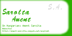 sarolta ament business card